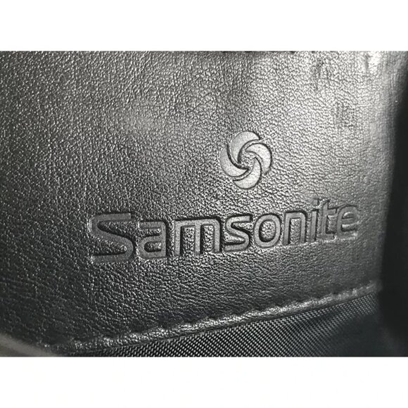 Samsonite Unisex Black Leather Pockets Dividers Detachable‎ Strap Laptop Bag - Picture 11 of 11